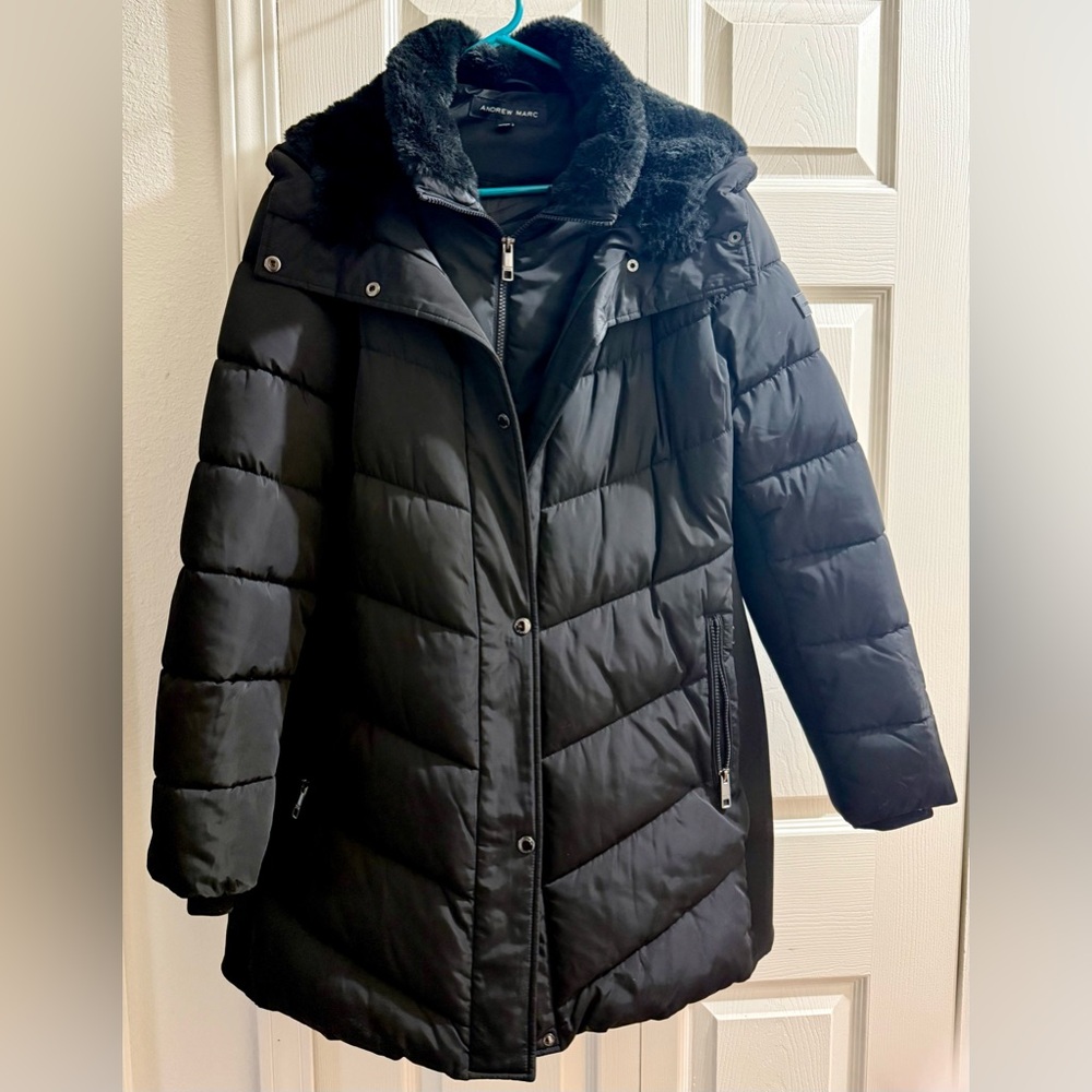 Andrew Marc Women’s Walker Jacket - XL - Faux Fur Hood - Like New
